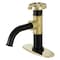 Kingston Brass KSD2822RX Single-Handle Bathroom Faucet with Push Pop-Up, Matte Black/Polished Brass KSD2822RX - alternate 1